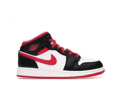 Pre-owned Jordan 1 Mid Sneakers In Black/white/very Berry