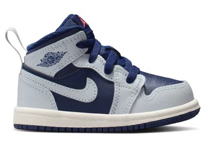 Pre-owned Jordan 1 Mid Sneakers In Blue Void/summit White/hot Lava