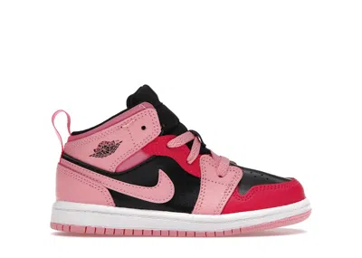 Pre-owned Jordan 1 Mid Sneakers In Coral Chalk/rush Pink/black In Multi