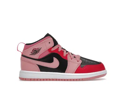 Pre-owned Jordan 1 Mid Sneakers In Coral Chalk/rush Pink/black