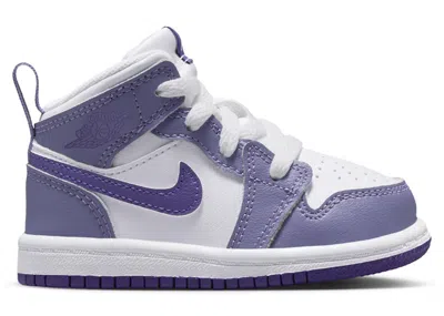 Pre-owned Jordan 1 Mid Sneakers In Dusty Amethyst/white/court Purple In Multi