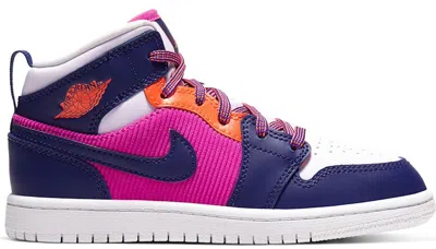 Pre-owned Jordan 1 Mid Sneakers In Fire Pink/barely Grape/hyper Crimson In Multi