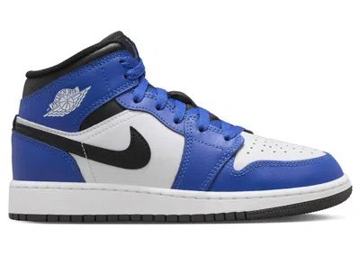 Pre-owned Jordan 1 Mid Sneakers In Game Royal/white/black