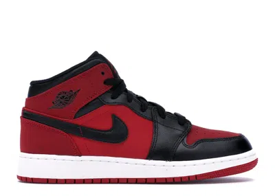 Pre-owned Jordan 1 Mid Sneakers In Gym Red/black/white