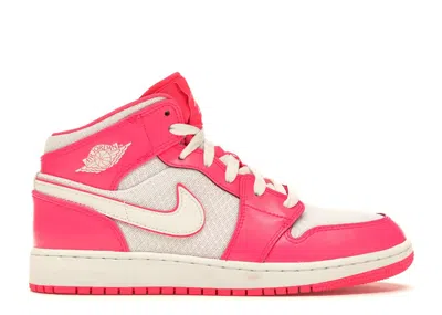 Pre-owned Jordan 1 Mid Sneakers In Hyper Pink/white