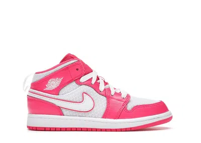 Pre-owned Jordan 1 Mid Sneakers In Hyper Pink/white