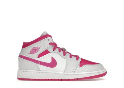 Pre-owned Jordan 1 Mid Sneakers In Iris Whisper/white/fire Pink In Multi