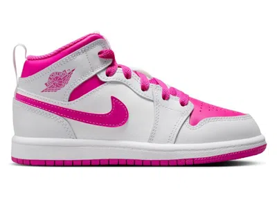 Pre-owned Jordan 1 Mid Sneakers In Iris Whisper/white/fire Pink In Multi