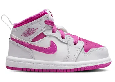 Pre-owned Jordan 1 Mid Sneakers In Iris Whisper/white/fire Pink