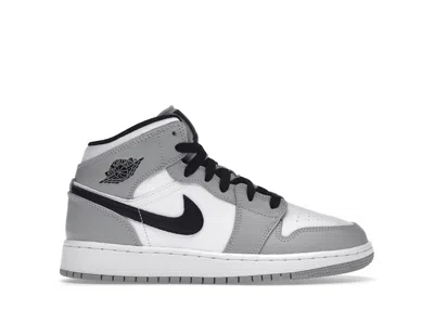 Pre-owned Jordan 1 Mid Sneakers In Light Smoke Grey/black/white