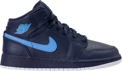 Pre-owned Jordan 1 Mid Sneakers In Obsidian/university Blue/white
