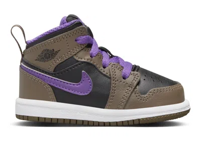 Pre-owned Jordan 1 Mid Sneakers In Palomino/wild Berry/white