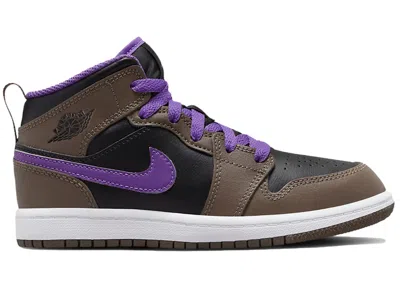 Pre-owned Jordan 1 Mid Sneakers In Palomino/wild Berry/white