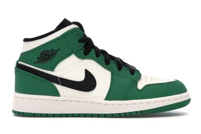 Pre-owned Jordan 1 Mid Sneakers In Pine Green/sail/black