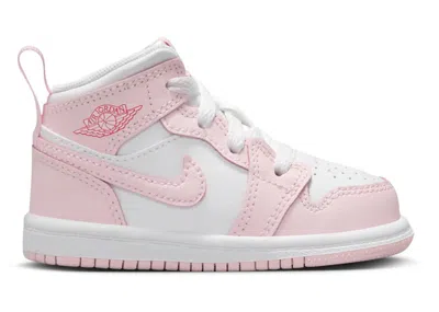 Pre-owned Jordan 1 Mid Sneakers In Pink Foam/fire Red/white In Multi