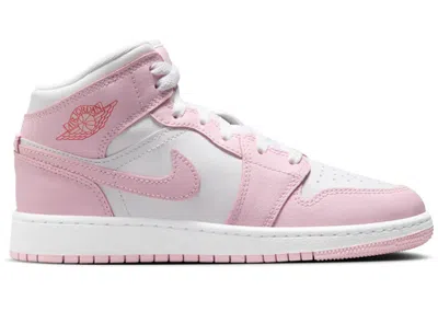 Pre-owned Jordan 1 Mid Sneakers In Pink Foam/fire Red/white In Multi
