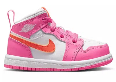 Pre-owned Jordan 1 Mid Sneakers In Pinksicle/white/safety Orange