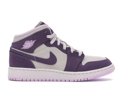 Pre-owned Jordan 1 Mid Sneakers In Pro Purple/desert Sand