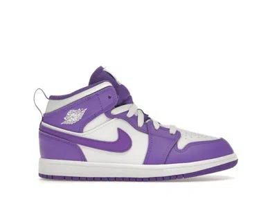 Pre-owned Jordan 1 Mid Sneakers In Purple Venom/white