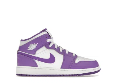 Pre-owned Jordan 1 Mid Sneakers In Purple Venom/white