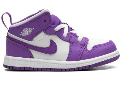 Pre-owned Jordan 1 Mid Sneakers In Purple Venom/white