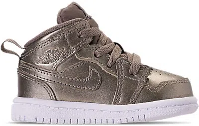 Pre-owned Jordan 1 Mid Sneakers In Sepia Stone/white/noble Red In Multi
