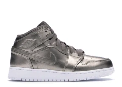 Pre-owned Jordan 1 Mid Sneakers In Sepia Stone/white/noble Red