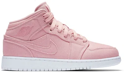 Pre-owned Jordan 1 Mid Sneakers In Sheen/white
