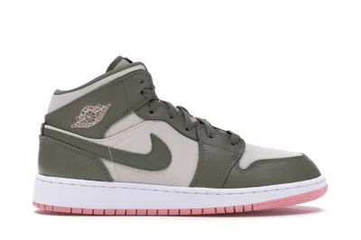 Pre-owned Jordan 1 Mid Sneakers In Trooper/bleached Coral