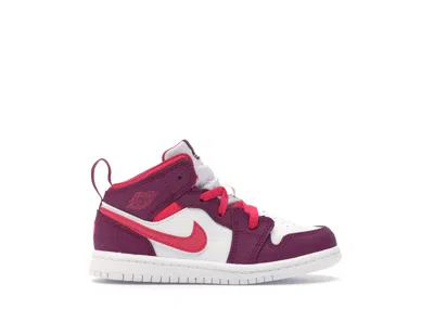 Pre-owned Jordan 1 Mid Sneakers In True Berry/rush Pink/white