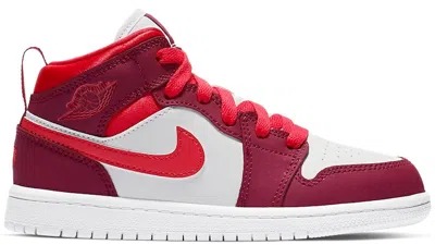 Pre-owned Jordan 1 Mid Sneakers In True Berry/rush Pink/white In Multi