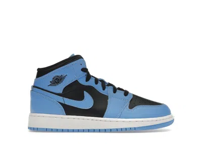 Pre-owned Jordan 1 Mid Sneakers In University Blue/white/black