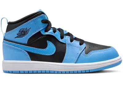Pre-owned Jordan 1 Mid Sneakers In University Blue/white/black