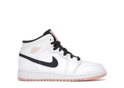 Pre-owned Jordan 1 Mid Sneakers In White/anthracite/arctic Orange