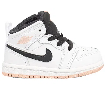 Pre-owned Jordan 1 Mid Sneakers In White/anthracite/arctic Orange