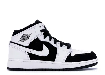Pre-owned Jordan 1 Mid Sneakers In White/black