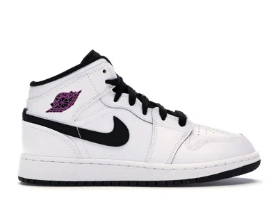 Pre-owned Jordan 1 Mid Sneakers In White/black/fuchsia Blast