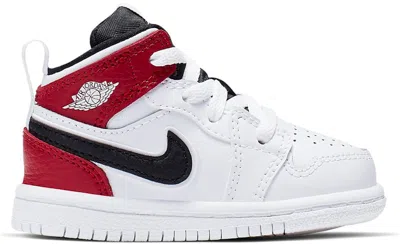 Pre-owned Jordan 1 Mid Sneakers In White/black/gym Red