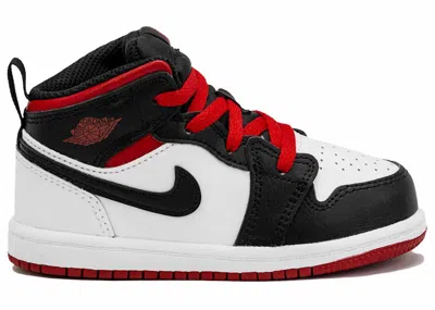 Pre-owned Jordan 1 Mid Sneakers In White/black/gym Red