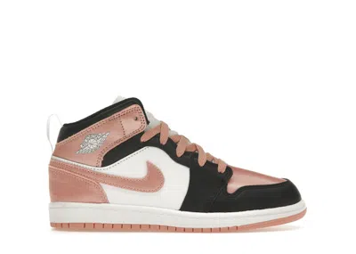 Pre-owned Jordan 1 Mid Sneakers In White/black/light Madder Root