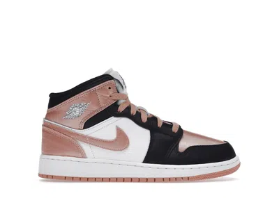 Pre-owned Jordan 1 Mid Sneakers In White/black/light Madder Root