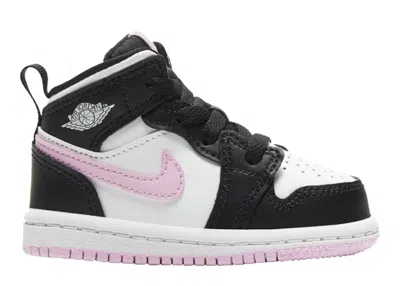 Pre-owned Jordan 1 Mid Sneakers In White/black/light Pink