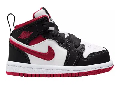 Pre-owned Jordan 1 Mid Sneakers In White/gym Red/black