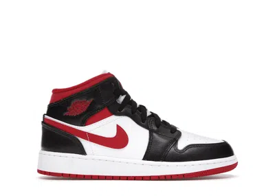 Pre-owned Jordan 1 Mid Sneakers In White/gym Red/black In Multi