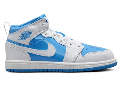 Pre-owned Jordan 1 Mid Sneakers In White/legend Blue