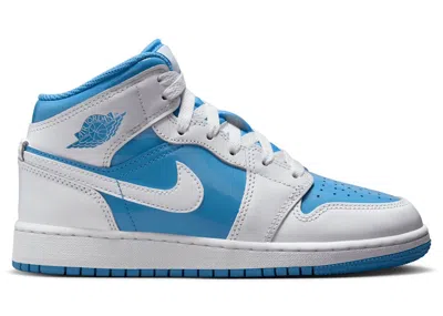 Pre-owned Jordan 1 Mid Sneakers In White/legend Blue