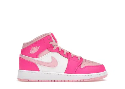 Pre-owned Jordan 1 Mid Sneakers In White/medium Soft Pink/fierce Pink In Multi