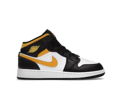Pre-owned Jordan 1 Mid Sneakers In White/pollen/black