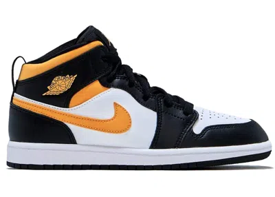 Pre-owned Jordan 1 Mid Sneakers In White/pollen/black