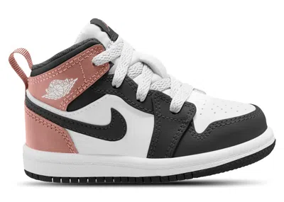 Pre-owned Jordan 1 Mid Sneakers In White/rust Pink/black In Multi